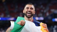HOUSTON, TEXAS - JUNE 26: Pico Lopes #4 of Cabo Verde celebrates with an Irish flag after the 0-0 draw during the FIFA World Cup 2026 Group H match between Cabo Verde and Saudi Arabia at Houston Stadium on June 26, 2026 in Houston, Texas. Michael Steele/Getty Images/AFP (Photo by MICHAEL STEELE / GETTY IMAGES NORTH AMERICA / Getty Images via AFP)