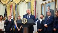 US President Donald Trump speaks at the launch of Trump investment accounts in the Oval Office of the White House in Washington, DC, on July 6, 2026. (Photo by Mandel NGAN / AFP)