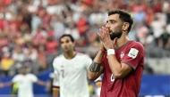 Portugal’s Bruno Fernandes reacts during the match against Spain. 