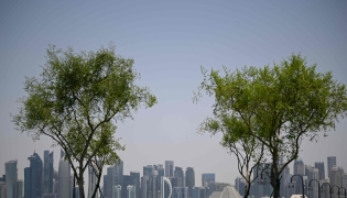 The skyline of highrise buildings as seen in Doha on July 9, 2026. AFP