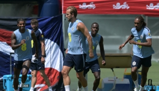 England’s Harry Kane attends a training session.