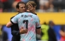 Belgium’s head coach Rudi Garcia and midfielder Kevin De Bruyne hug after the match. PICS: AFP
