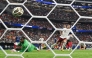 Spain's defender #12 Pedro Porro shoots and scores his team's second goal during the 2026 World Cup football tournament semi-final match between France and Spain at the Dallas Stadium in Arlington on July 14, 2026. (Photo by MAURO PIMENTEL / AFP)