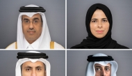 Clockwise from top left: Minister of Labour H E Dr. Ali bin Smaikh Al Marri, Minister of Education and Higher Education H E Lolwah bint Rashid bin Mohammed Al Khater, Minister of Municipality H E Abdullah bin Hamad bin Abdullah Al Attiyah and Minister of Commerce and Industry H E Sheikh Faisal bin Thani bin Faisal Al Thani.