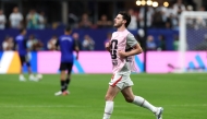  Declan Rice #4 of England warms up before the FIFA World Cup 2026 Semi Final match between England and Argentina at Atlanta Stadium on July 15, 2026 in Atlanta, Georgia. (Photo by Richard Pelham /  AFP)
