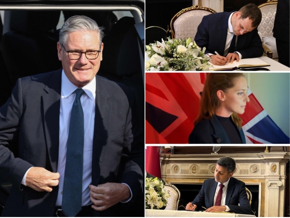 Clockwise from left: British Prime Minister H E Keir Starmer, Hamish Falconer, Jocelyn Waller and Dr Zubir Ahmed.