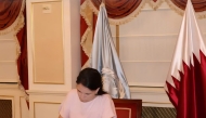 President of the 80th session of the United Nations General Assembly Annalena Baerbock signs condolence book.  