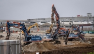 This picture taken on June 30, 2026, shows the site of a data centre construction project in Hino, Tokyo prefecture. (Photo by Yuichi Yamazaki / AFP)