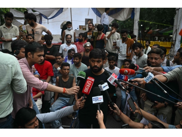 File photo of Abhijeet Dipke, head of the satirical Cockroach Janta Party (CJP) movement