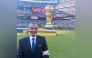 Hani Taleb Ballan poses for a photo at the New York/New Jersey Stadium at the end of the FIFA World Cup final.