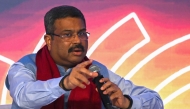 (FILES) India's Education Minister Dharmendra Pradhan addresses the gathering on the second day of the three-day B20 Summit in New Delhi on August 26, 2023. Photo by Arun SANKAR / AFP)