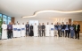 UDST President Dr. Salem Al-Naemi, officials and graduates during the ceremony.