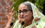 (Files) Bangladesh's Prime Minister Sheikh Hasina gestures while speaking to the media in Dhaka on January 8, 2024. (Photo by Indranil Mukherjee / AFP)