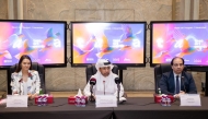 General Manager of Katara Professor Dr. Khalid bin Ibrahim Al-Sulaiti (centre) with other officials during the press conference to announce the launch of the Award.