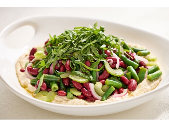 Layered Three-Bean Salad. (Tom McCorkle/For The Washington Post; food styling by Gina Nistico)