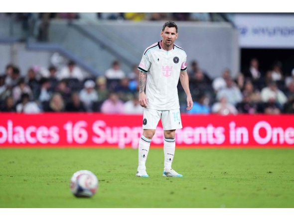 Lionel Messi #10 of Inter Miami CF looks on during the MLS match between Inter Miami CF and Columbus Crew at Nu Stadium on August 01, 2026 in Miami, Florida. Rich Storry/Getty Images/AFP