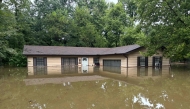 This handout photo distributed by the Indianapolis Fire Department shows flooding in northern Indianapolis, Indiana, on August 15, 2026. Photo by Handout / Indianapolis Fire Department / AFP) / 