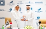 Qatari Diar CEO Sheikh Hamad bin Talal Al-Thani (left) and Lusail Sports Club Chairman Nawaf Mohammed Al-Mudahka during the sponsorship signing ceremony.