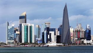 A file photo of the West Bay financial district in Doha, Qatar.