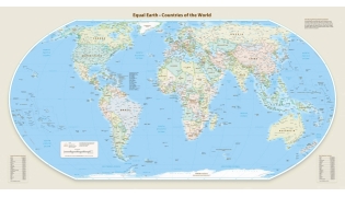 This handout graphic provided by Equal Earth shows the Equal Earth cartographic projection. (Photo by Handout / Equal Earth / AFP) 