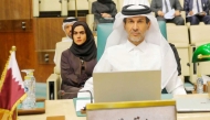 Ambassador of the State of Qatar to the Arab Republic of Egypt and Permanent Representative to the Arab League H E Sheikh Jassim bin Abdulrahman bin Mohammed Al-Thani during the meeting.
