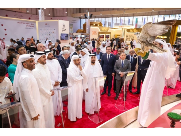Falcons at the 10th Katara International Hunting and Falconry Exhibition (S’hail)