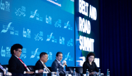 Minister of State for Foreign Trade H E Dr. Ahmad bin Mohammed Al-Sayed speaking at a session during the 11th Belt and Road Summit.