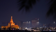 The illuminated minaret of the Fanar Mosque is pictured in Doha on September 4, 2026. (Photo by Karim Jaafar / AFP)
