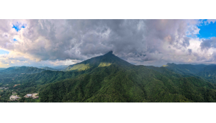 A panoramic drone photo taken on Sept. 10, 2026 shows a view of the Wuzhishan section of the Hainan Tropical Rainforest National Park in south China's Hainan Province. (Xinhua/Pu Xiaoxu)