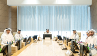 Minister of Commerce and Industry and Chairman of the Advisory Board of Dar Al Sharikat H E Sheikh Faisal bin Thani bin Faisal Al-Thani with other officials yesterday.

