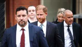 Britain's Prince Harry, Duke of Sussex leaves the High Court, in central London, on April 8, 2025 after an hearing about a decision of the British Government to downgrade his personal security during visits in Britain. Photo by HENRY NICHOLLS / AFP