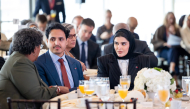 Chairman of Qatar Fund for Development H E Sheikh Thani bin Hamad bin Khalifa Al-Thani; Minister of State for International Cooperation at the Ministry of Foreign Affairs H E Dr. Maryam bint Ali bin Nasser Al-Misnad and other officials during the event.  
