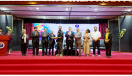 Officials and guests during the exhibition.