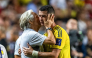 (Files) Al-Nassr's head coach Jorge Jesus (L) embraces Cristiano Ronaldo during the Saudi Super Cup semi-final football match on August 19, 2025. (Photo by Wun Suen / AFP)