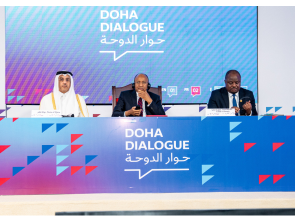 Minister of Labour H E Dr. Ali bin Smaikh Al Marri with other officials during the event.