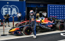 Max Verstappen salutes the crowd after qualifying in pole position for the Bahrain GP. 