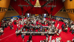 Vendors and enthusiasts during the event yesterday. 