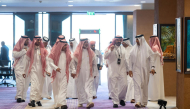 Chairman of Al Gannas Association Ali bin Khatem Al Mahshadi and his deputy Mohammed bin Abdulatif Al-Misnad and other members of the delegation during the event.