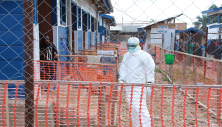 A healthcare worker is seen at an Ebola treatment center in Beni, North Kivu Province, eastern Democratic Republic of the Congo (DRC), Oct. 8, 2026. File photo.