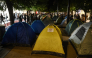 Students set up a symbolic encampment in the Agias Sofias square in Thessaloniki on October 20, 2026. (Photo by Sakis Mitrolidis / AFP)
