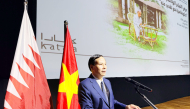 Ambassador of Vietnam to Qatar H E Nguyen Huy Hiep addressing the event. 