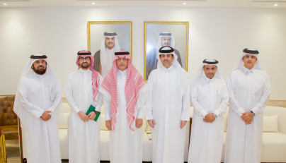 The Community College of Qatar officials with members from the Saudi Embassy delegation.