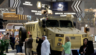 A BMC armoured vehicle is showcased at Milipol Qatar.