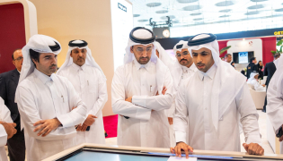 Minister of Justice and Minister of State for Cabinet Affairs H E Ibrahim bin Ali bin Issa Al Hassan Al Mohannadi with other officials during the event.
