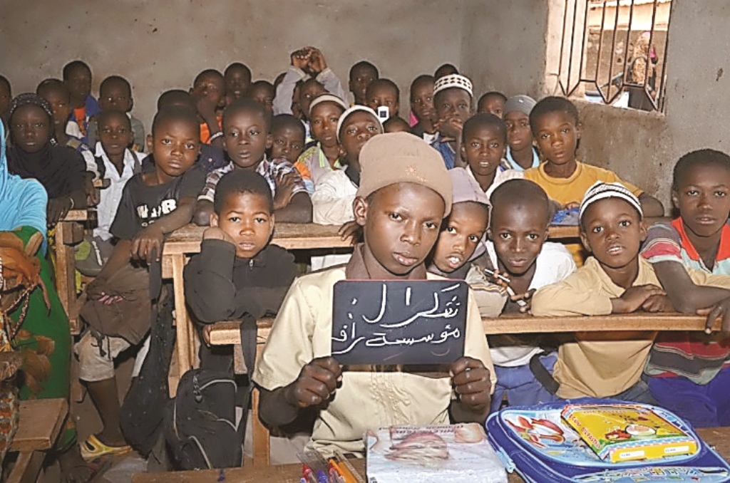 Beneficiaries at their classroom at a school built by RAF under its project ‘Al Ghaza W Al Nur (Food and Light)’ in Mali. 