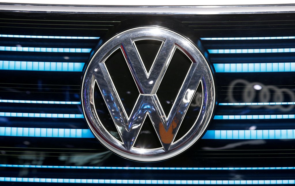 View of a VW logo at the Mondial de l'Automobile, Paris auto show, during media day in Paris, France, September 30, 2016. REUTERS/Jacky Naegelen
