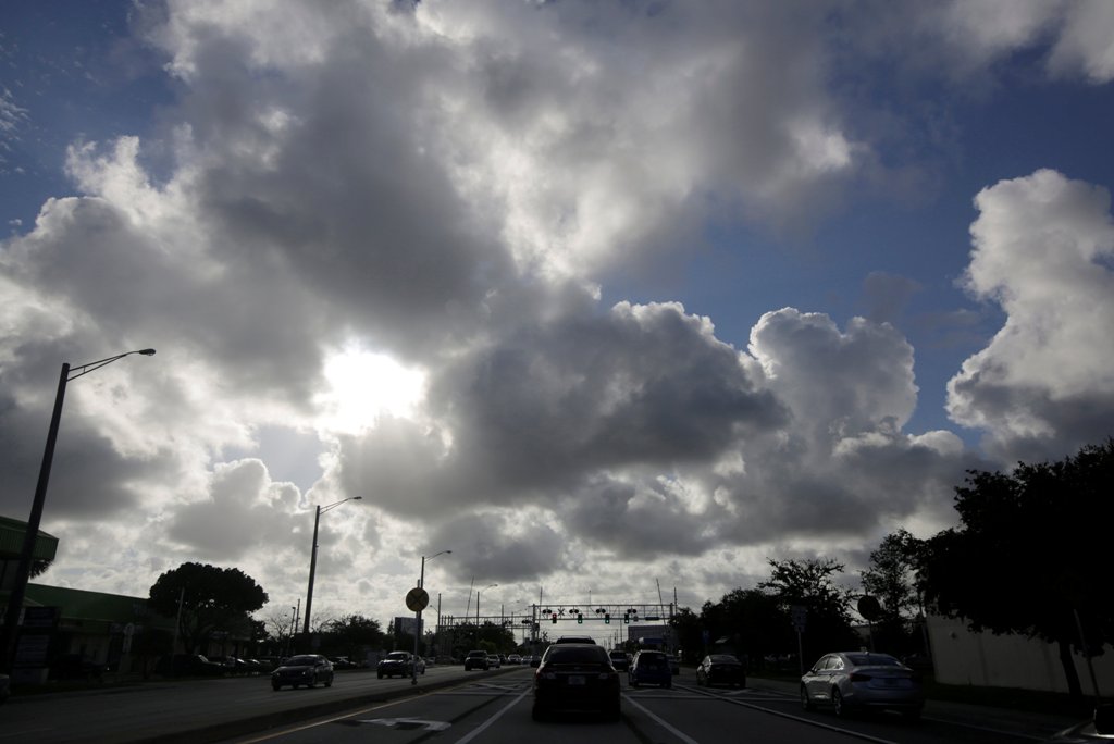 Cars are seen along Deerfield beach near Coral Springs while Hurricane Matthew approaches in Florida, U.S. October 5, 2016. REUTERS/Henry Romero
