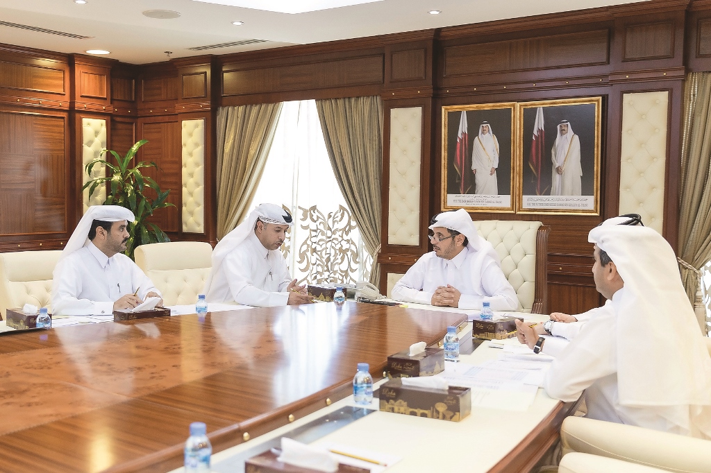 Prime Minister and Interior Minister H E Sheikh Abdullah bin Nasser bin Khalifa Al Thani at a meeting to direct officials to find a clear and quick mechanism to help citizens seeking housing.