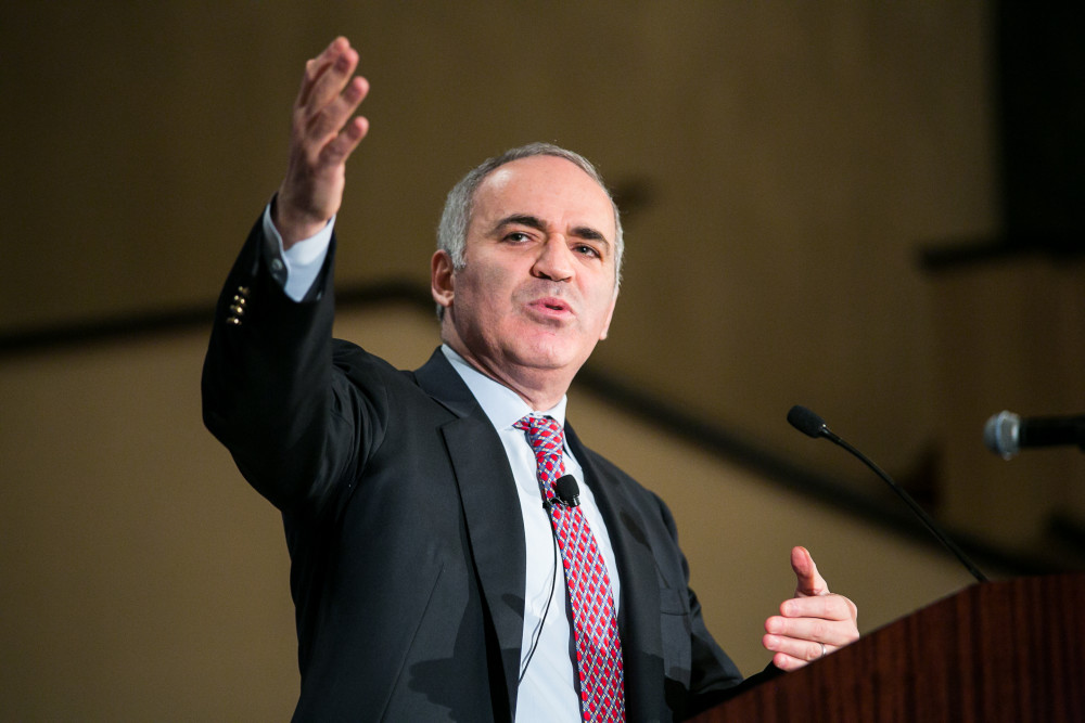 Garry Kasparov at a book discussion at the Free Library of Philadelphia on October 28, 2015.  Photo courtesy: kasparov.com