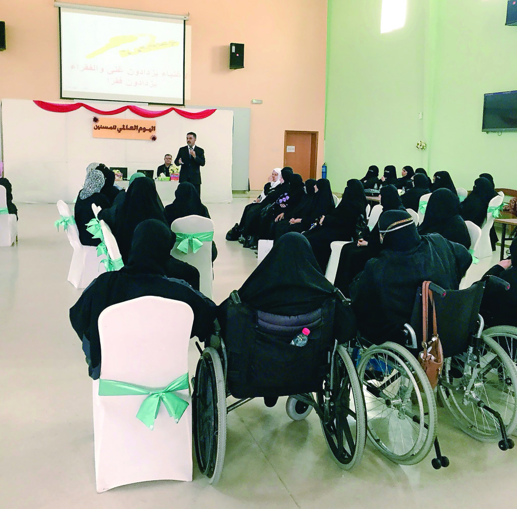 Participants at the workshop organised at the Qatar Foundation for Elderly People Care (Ihsan).